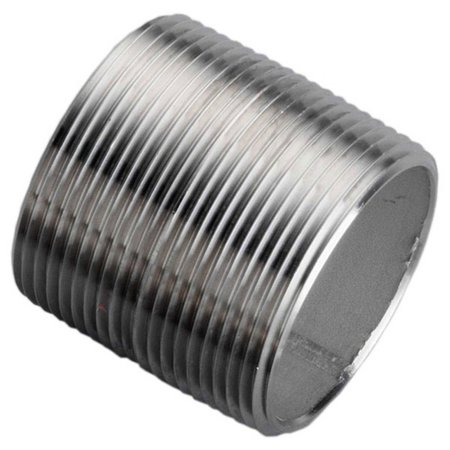 MERIT BRASS CO 3/4 X 1-1/8 304 Stainless Steel Pipe Nipple, 16168 PSI, Sch. 40 4012-001